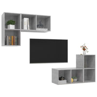 Thumbnail for TV-Wandschränke 4 Stk. Betongrau Spanplatte