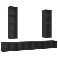 Thumbnail for TV-Wandschränke 4 Stk. Schwarz Spanplatte