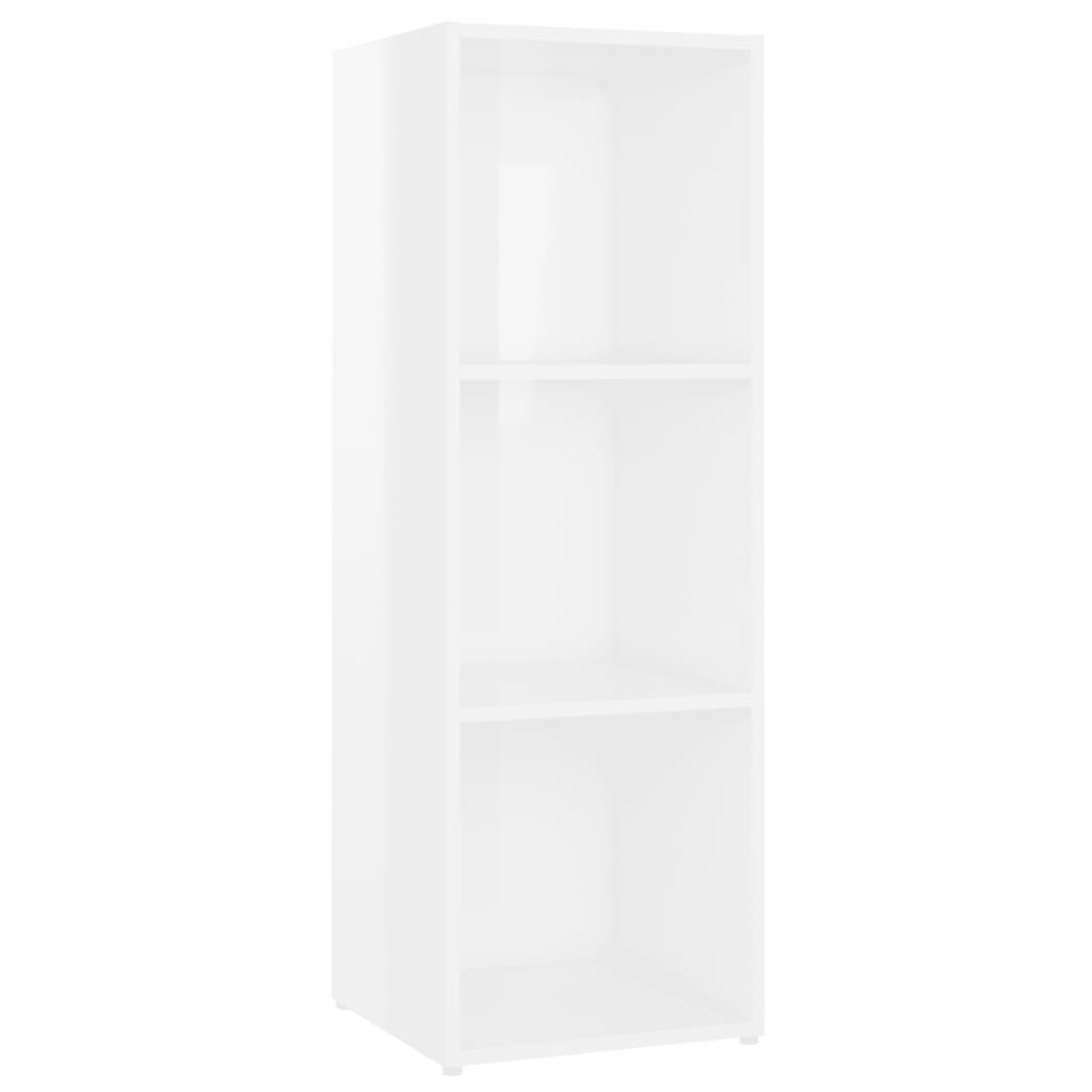 TV-Schränke 2 Stk. Hochglanz-Weiß 107x35x37 cm Spanplatte