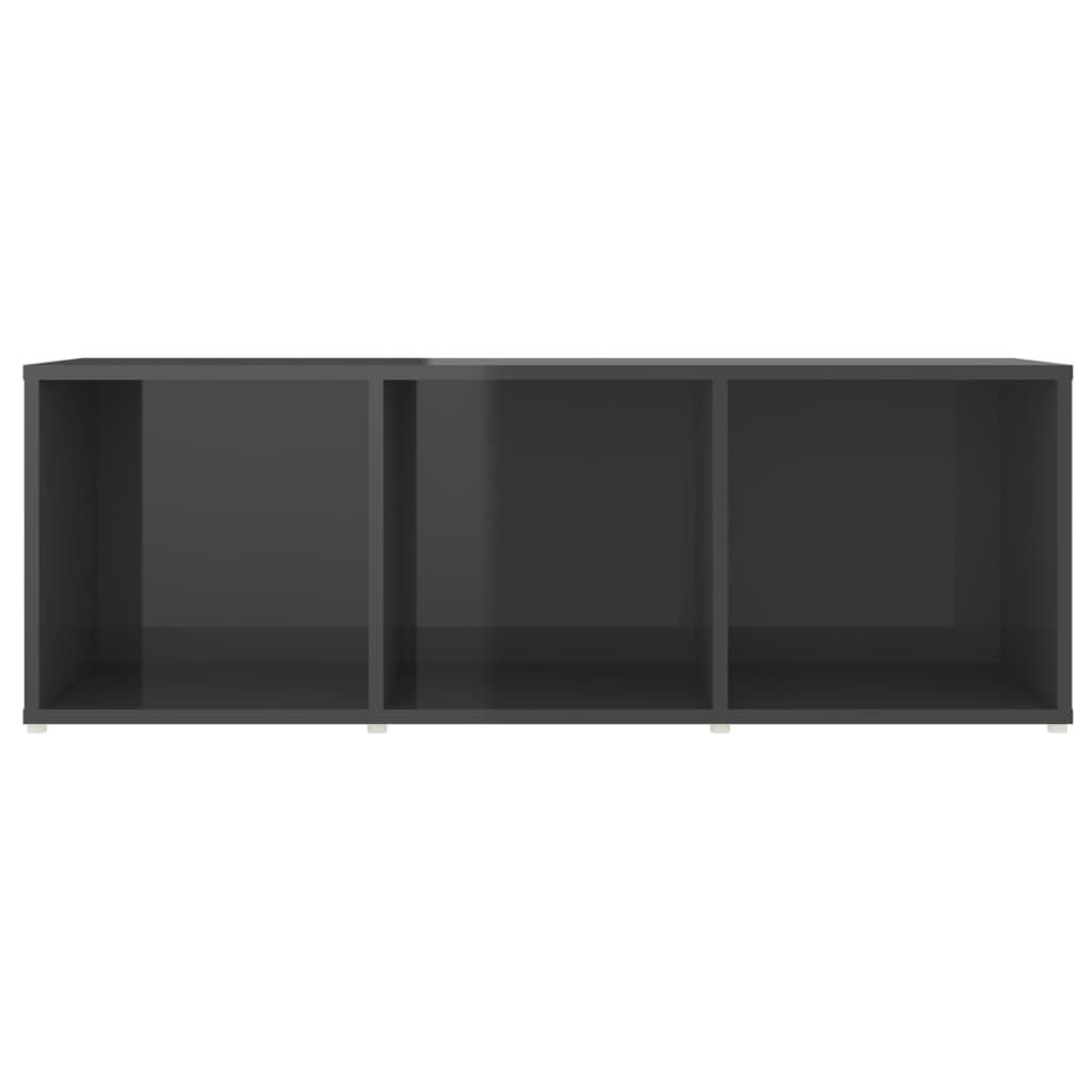 TV-Schränke 2 Stk. Hochglanz-Grau 107x35x37 cm Spanplatte