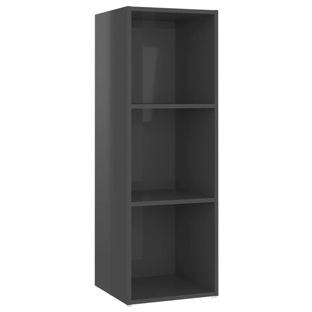 TV-Schränke 2 Stk. Hochglanz-Grau 107x35x37 cm Spanplatte