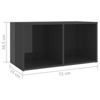 Thumbnail for TV-Schränke 2 Stk. Hochglanz-Grau 72x35x36,5 cm Spanplatte