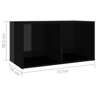 Thumbnail for TV-Schränke 4 Stk. Hochglanz-Schwarz 72x35x36,5 cm Spanplatte