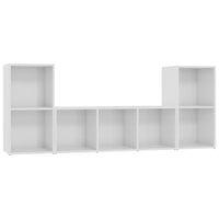 Thumbnail for 3-tlg. TV-Schrank-Set Hochglanz-Weiß Spanplatte