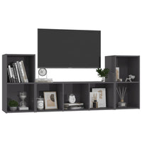 Thumbnail for 3-tlg. TV-Schrank-Set Hochglanz-Grau Spanplatte