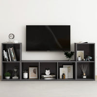 Thumbnail for 3-tlg. TV-Schrank-Set Hochglanz-Grau Spanplatte