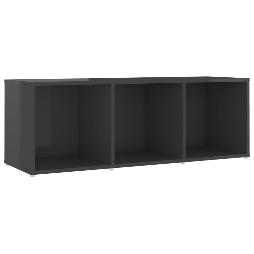 TV-Schränke 4 Stk. Hochglanz-Grau 107x35x37 cm Spanplatte