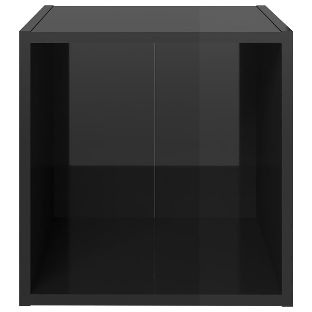 6-tlg. TV-Schrank-Set Hochglanz-Schwarz Spanplatte
