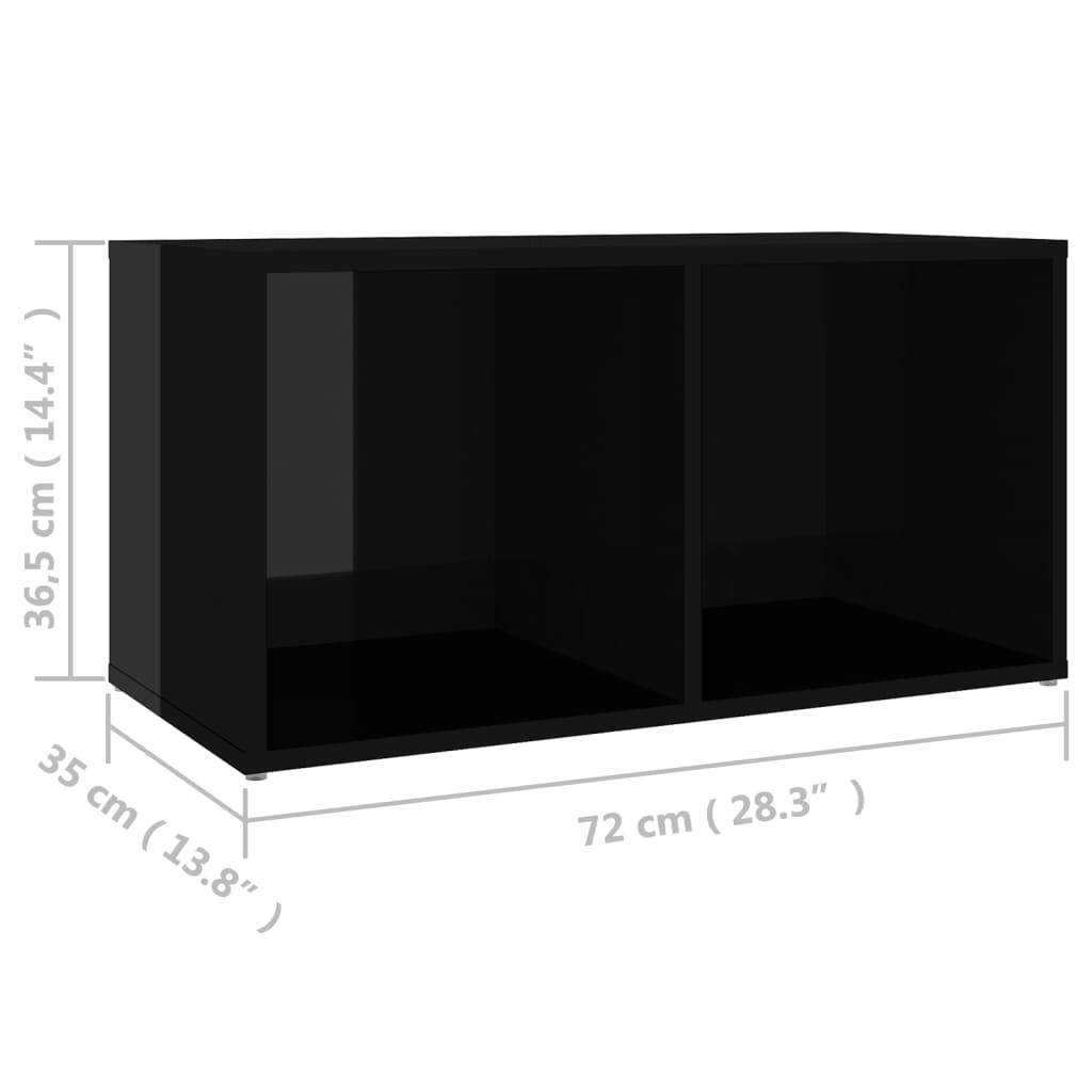 8-tlg. TV-Schrank-Set Hochglanz-Schwarz Spanplatte