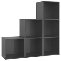Thumbnail for 3-tlg. TV-Schrank-Set Hochglanz-Grau Spanplatte