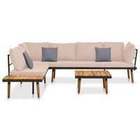 Thumbnail for 4-tlg. Garten-Lounge-Set mit Kissen Massivholz Akazie