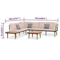 Thumbnail for 4-tlg. Garten-Lounge-Set mit Kissen Massivholz Akazie