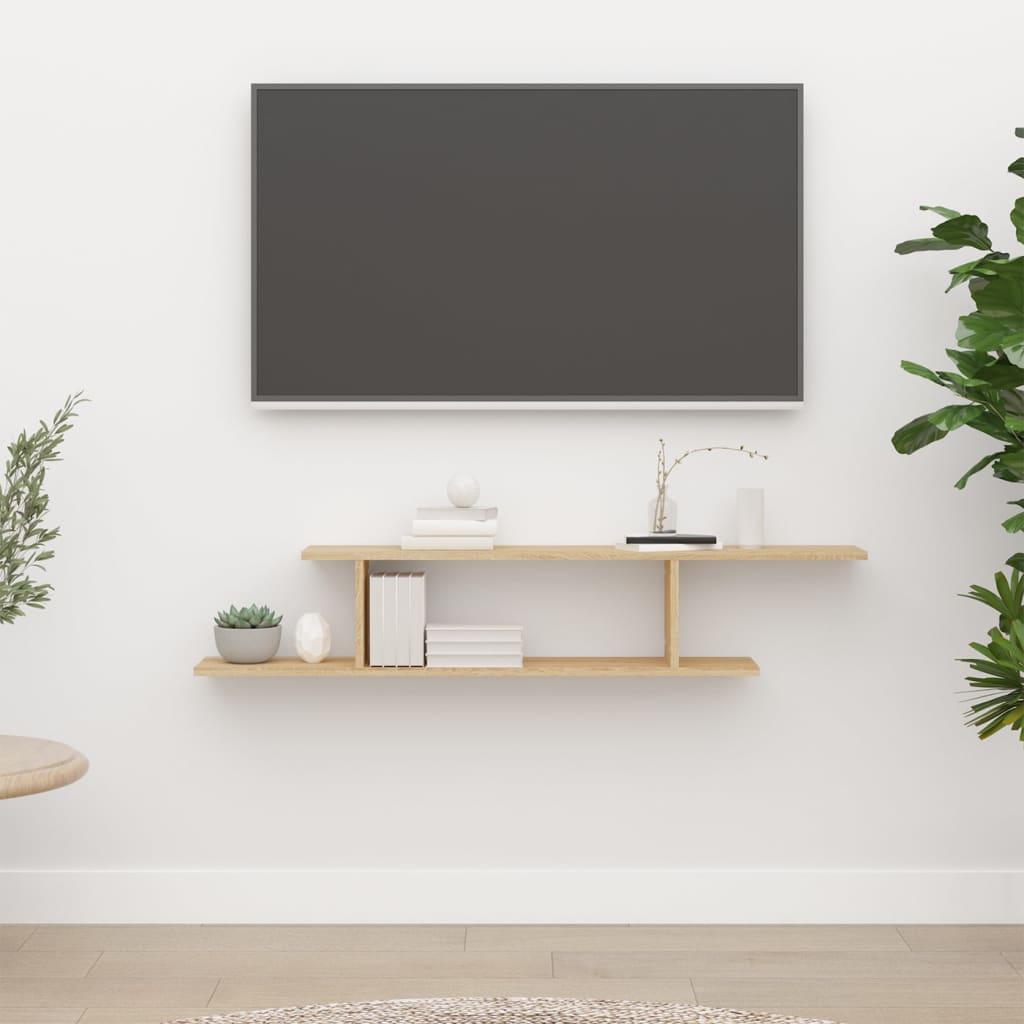 TV-Wandregal Sonoma-Eiche 125x18x23 cm Holzwerkstoff