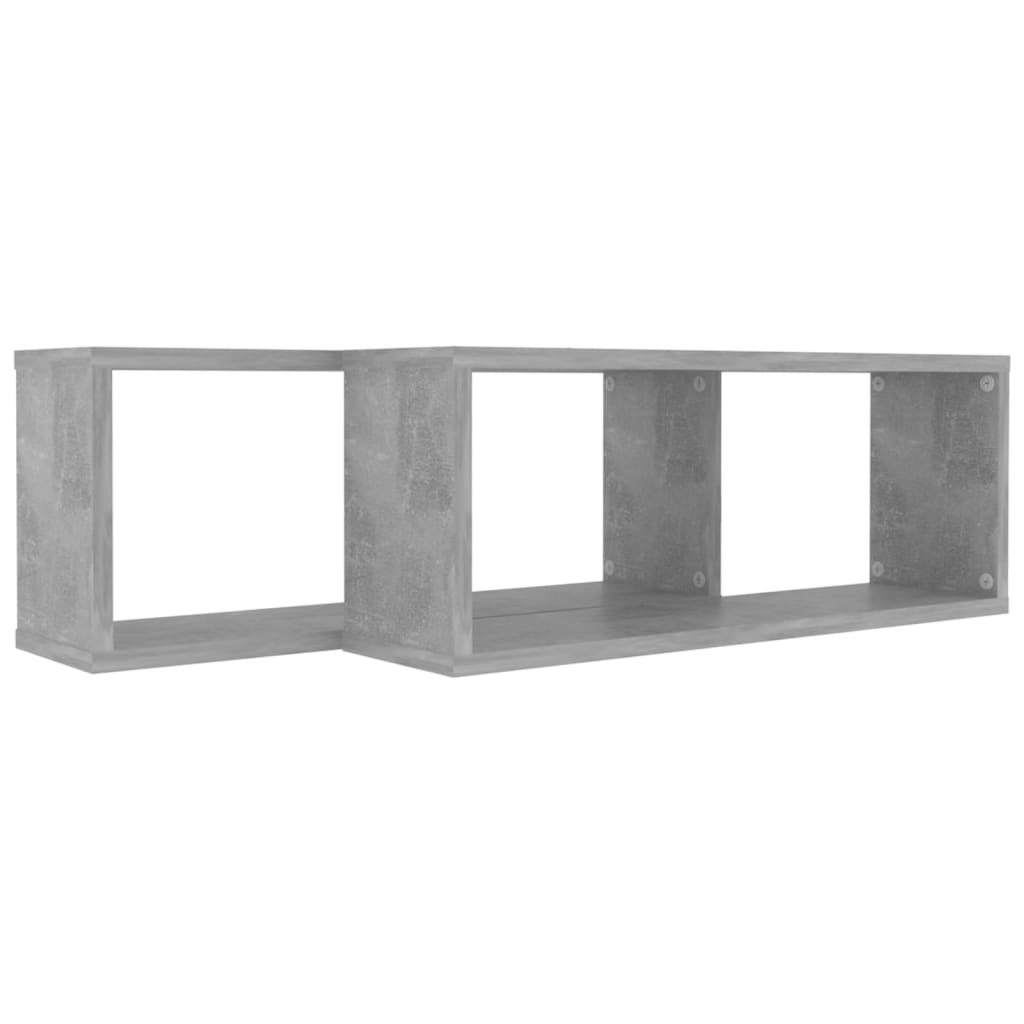 Würfelregale 2 Stk. Betongrau 60x15x23 cm Spanplatte