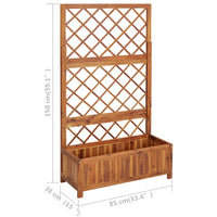 Thumbnail for Hochbeet mit Spalier 80x38x150 cm Massivholz Akazie