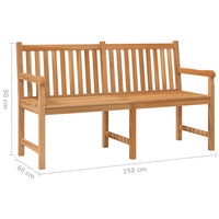 Thumbnail for Gartenbank 150 cm Massivholz Teak