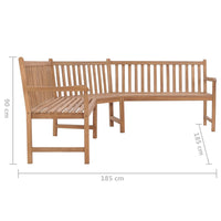 Thumbnail for Garten-Eckbank 185x185x90 cm Massivholz Teak