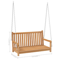 Thumbnail for Hollywoodschaukel Massivholz Teak 114x60x64 cm