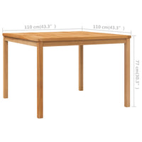 Thumbnail for Garten-Esstisch 110x110x77 cm Massivholz Teak