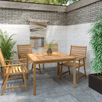 Thumbnail for Garten-Esstisch 110x110x77 cm Massivholz Teak