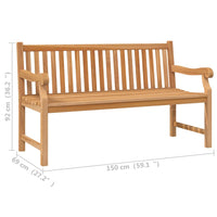 Thumbnail for Gartenbank 150 cm Massivholz Teak