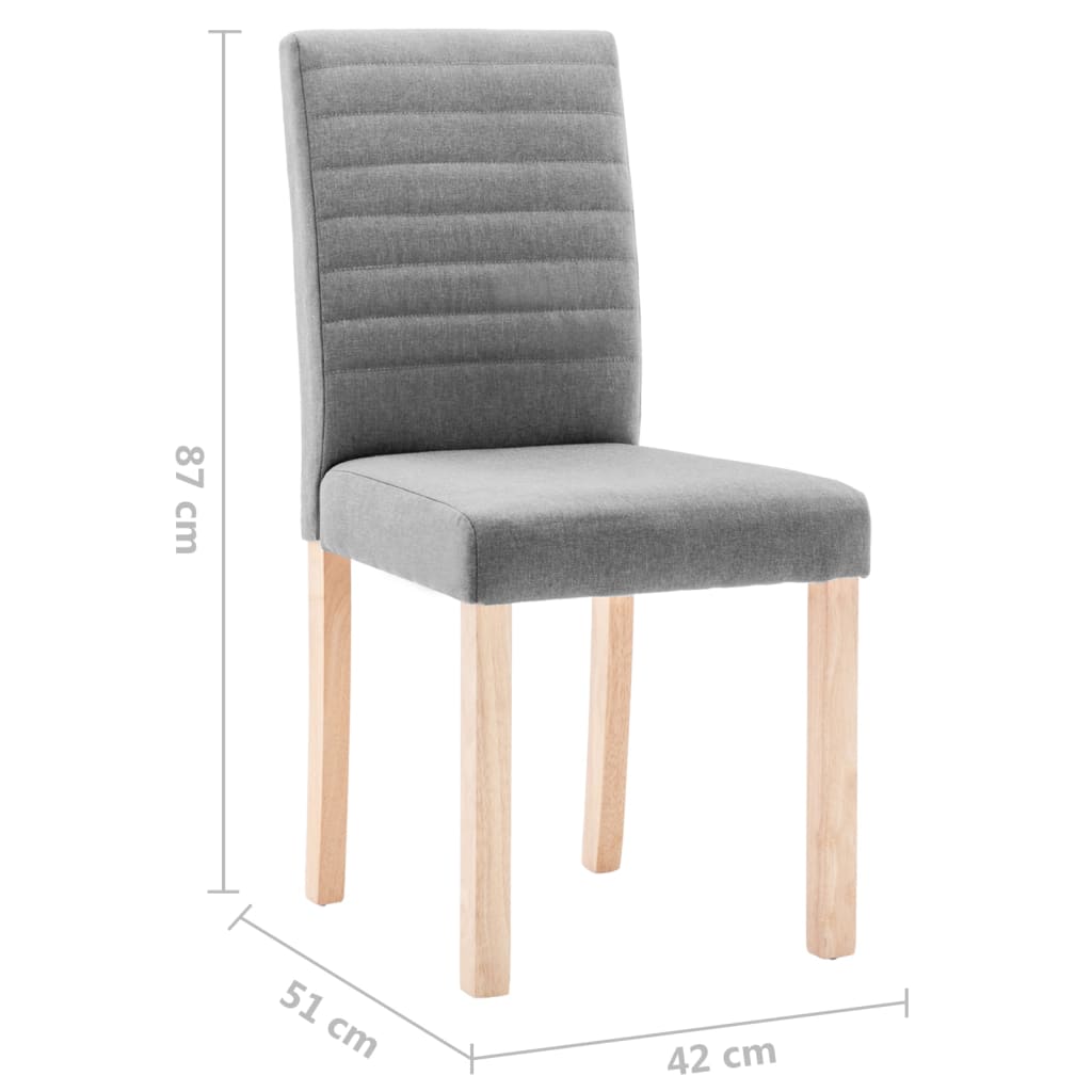 Esszimmerstühle 2 Stk. Hellgrau Stoff