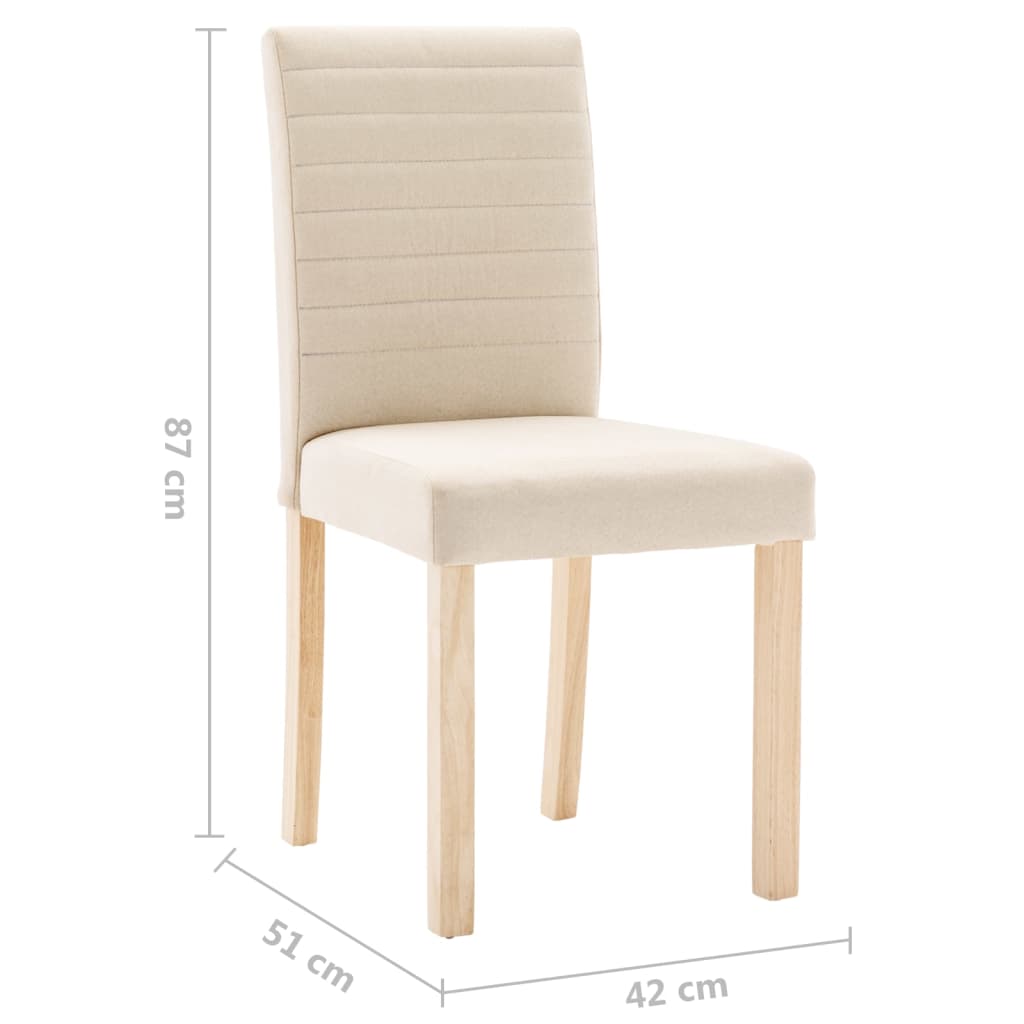 Esszimmerstühle 4 Stk. Creme Stoff