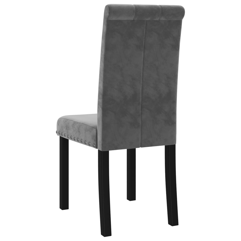 Esszimmerstühle 2 Stk. Dunkelgrau Samt
