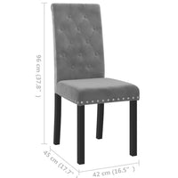 Thumbnail for Esszimmerstühle 2 Stk. Dunkelgrau Samt