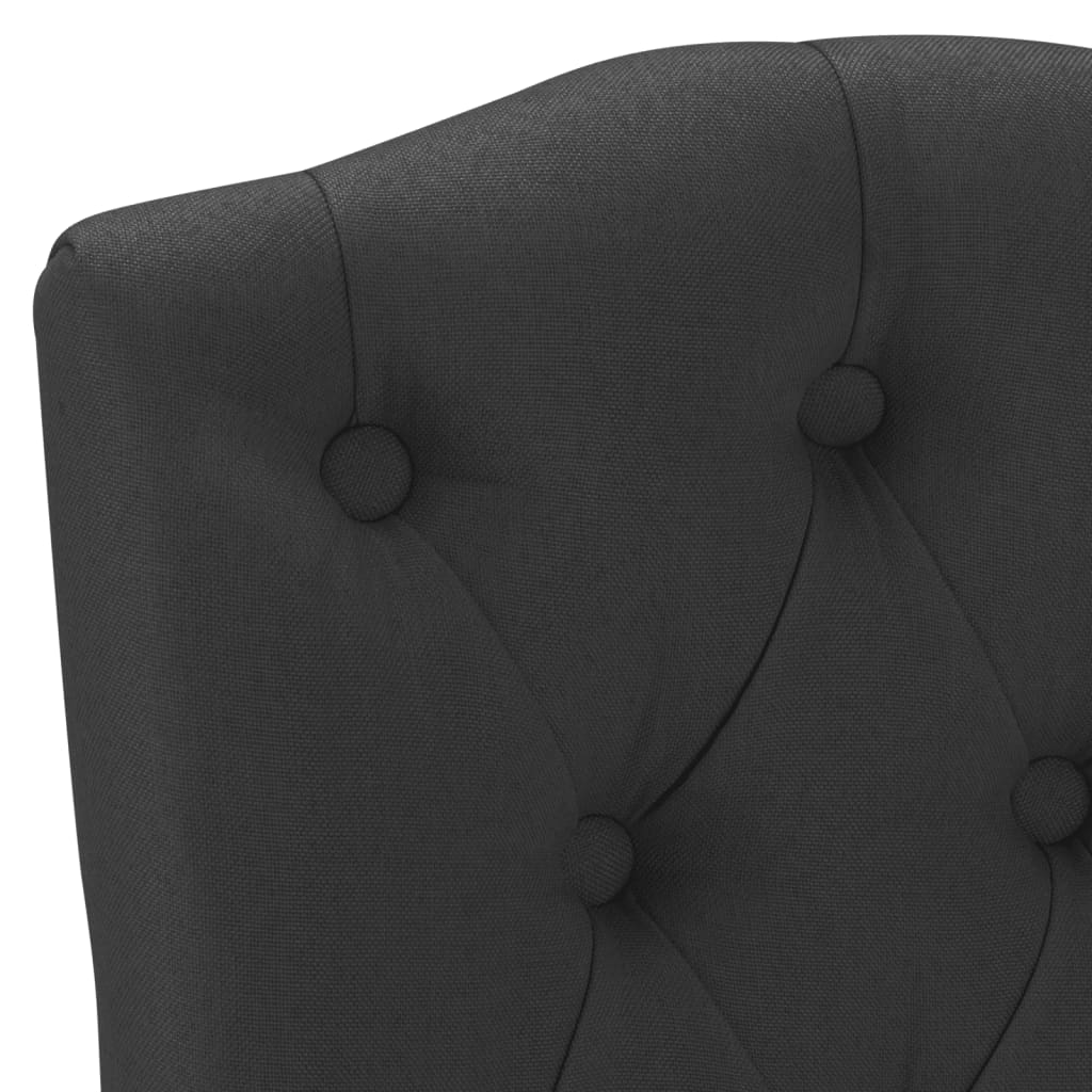 Esszimmerstühle 2 Stück Schwarz Stoff