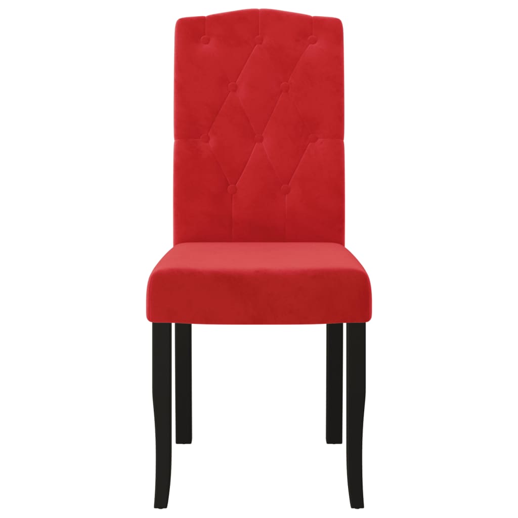 Esszimmerstühle 4 Stk. Weinrot Samt