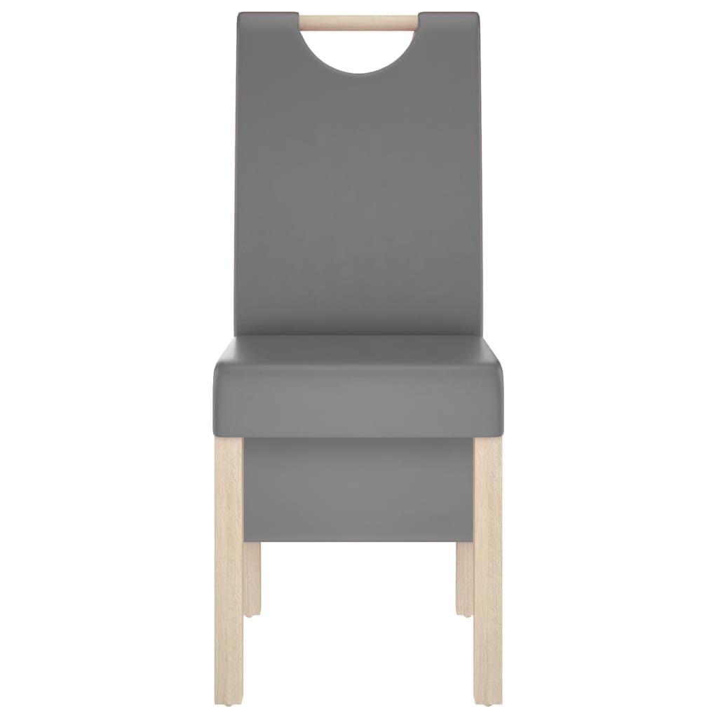 Esszimmerstühle 2 Stk. Grau Kunstleder