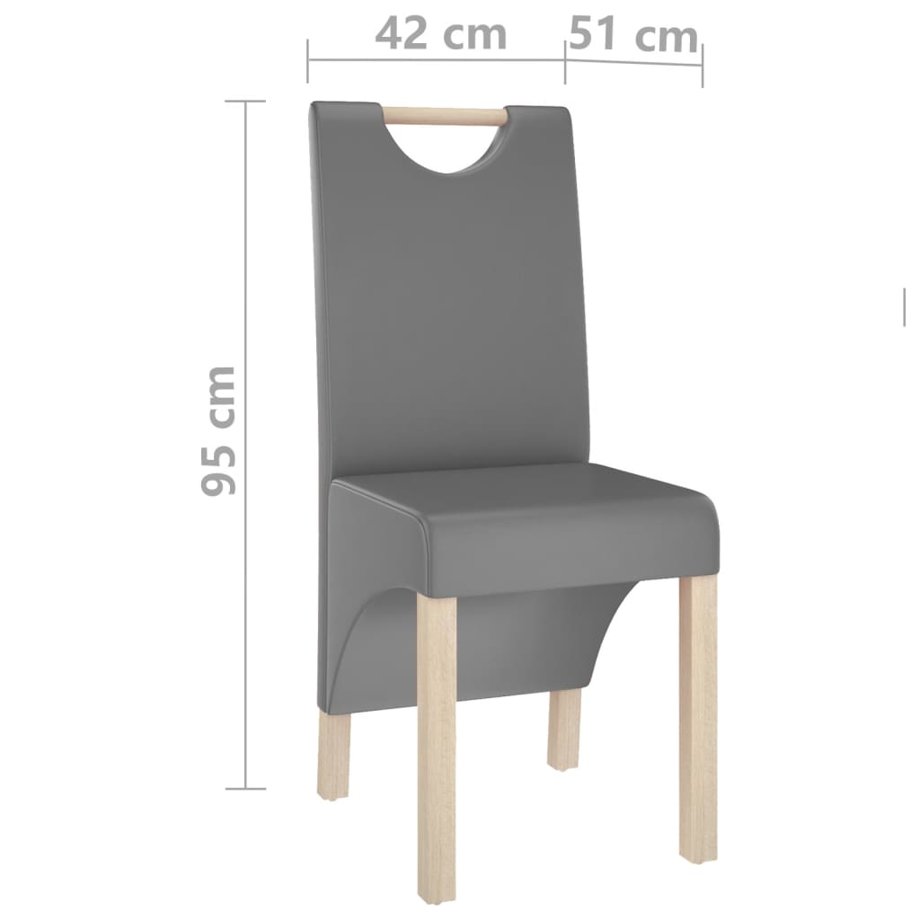 Esszimmerstühle 2 Stk. Grau Kunstleder