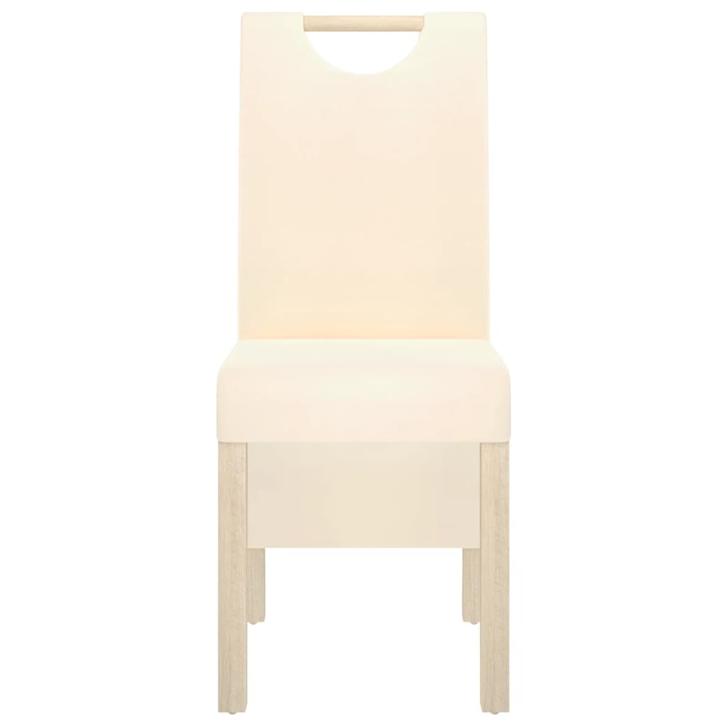 Esszimmerstühle 2 Stk. Creme Stoff