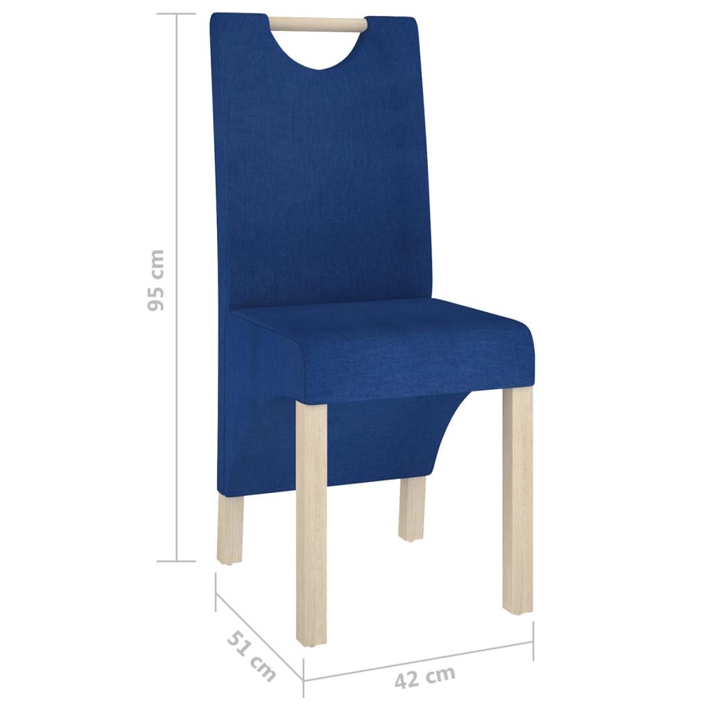Esszimmerstühle 2 Stk. Blau Stoff