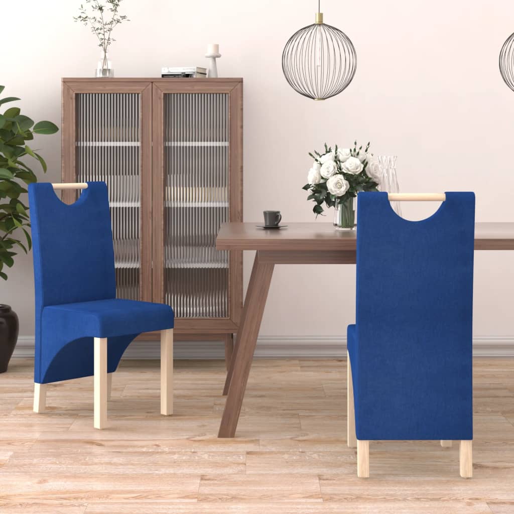 Esszimmerstühle 2 Stk. Blau Stoff