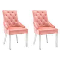 Thumbnail for Esszimmerstühle 2 Stk. Rosa Samt