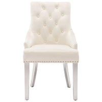 Thumbnail for Esszimmerstuhl Creme Samt