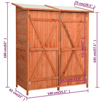 Thumbnail for Geräteschuppen 140x75x160 cm Tanne Massivholz