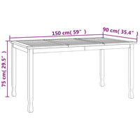 Thumbnail for Garten-Esstisch 150x90x75 cm Massivholz Teak