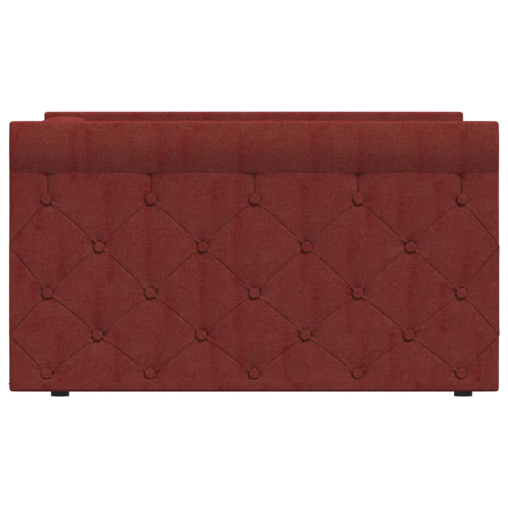Tagesbett USB Weinrot Stoff 90x200 cm