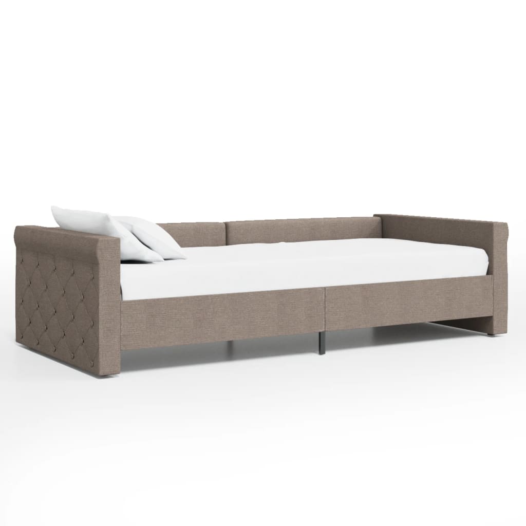 Tagesbett USB Taupe Stoff 90x200 cm