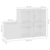 Thumbnail for Flur-Schuhschrank Weiß 105x35,5x70 cm Holzwerkstoff