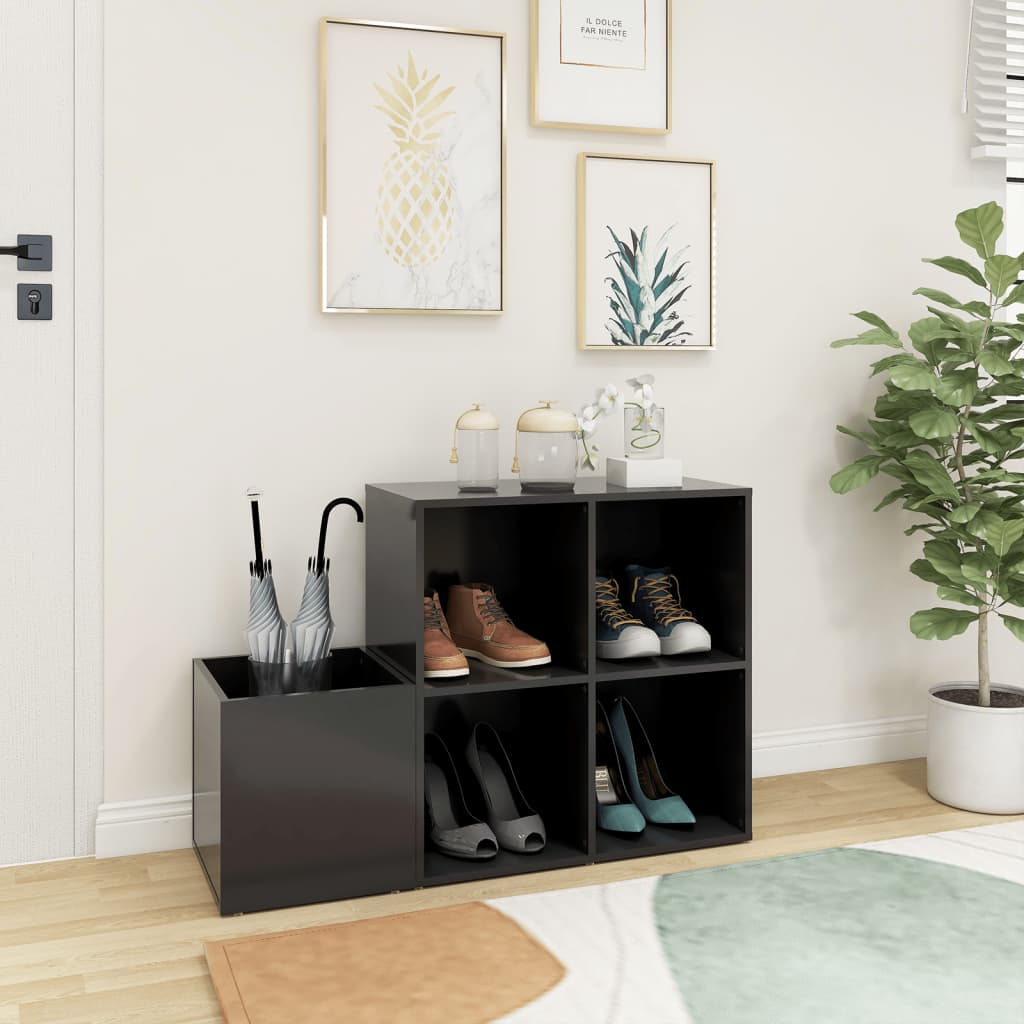 Flur-Schuhschrank Grau 105x35,5x70 cm Spanplatte