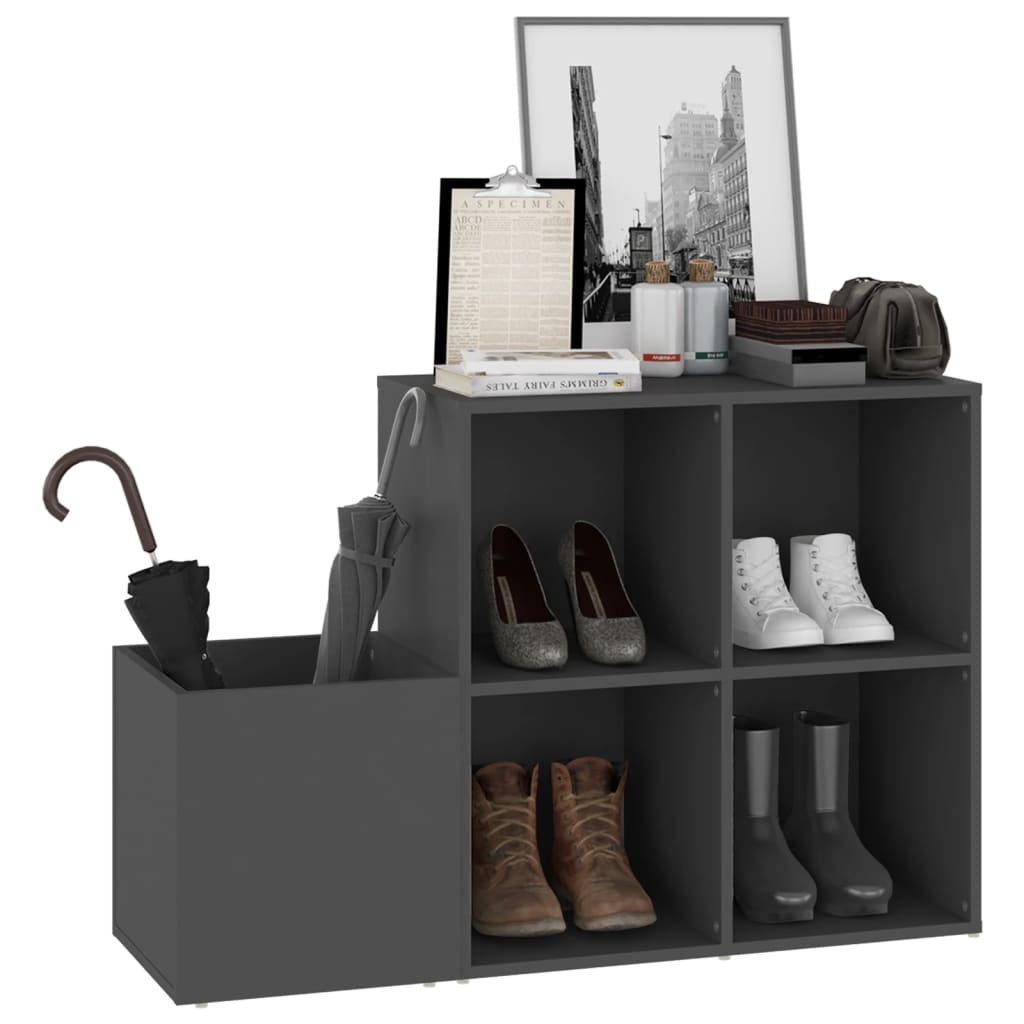 Flur-Schuhschrank Grau 105x35,5x70 cm Spanplatte