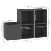 Thumbnail for Flur-Schuhschrank Grau 105x35,5x70 cm Spanplatte