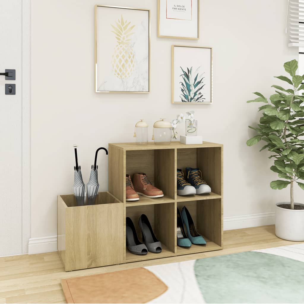 Flur-Schuhschrank Sonoma Eiche 105x35,5x70 cm Spanplatte