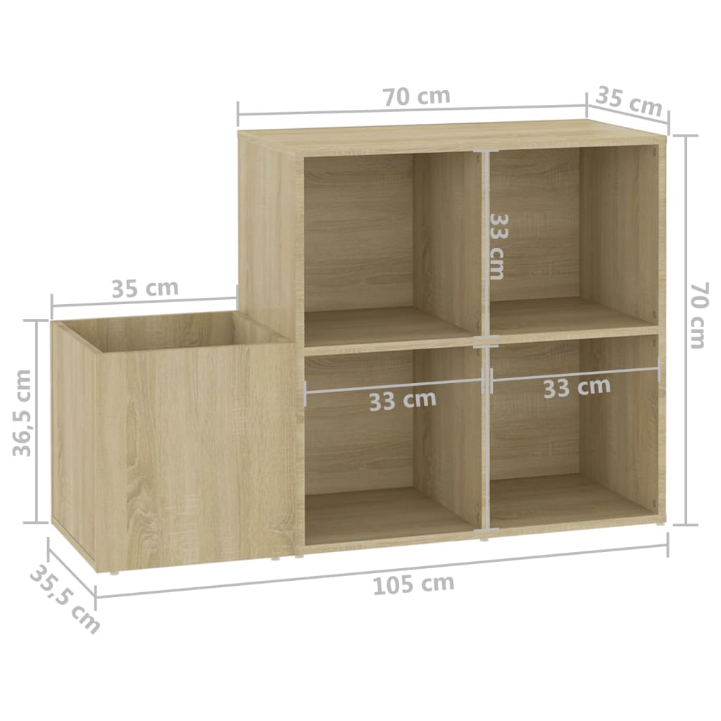 Flur-Schuhschrank Sonoma Eiche 105x35,5x70 cm Spanplatte