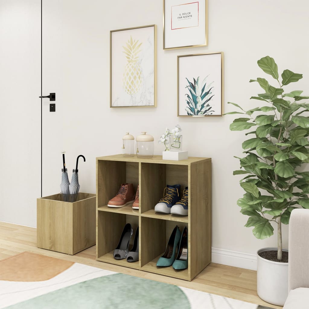 Flur-Schuhschrank Sonoma Eiche 105x35,5x70 cm Spanplatte