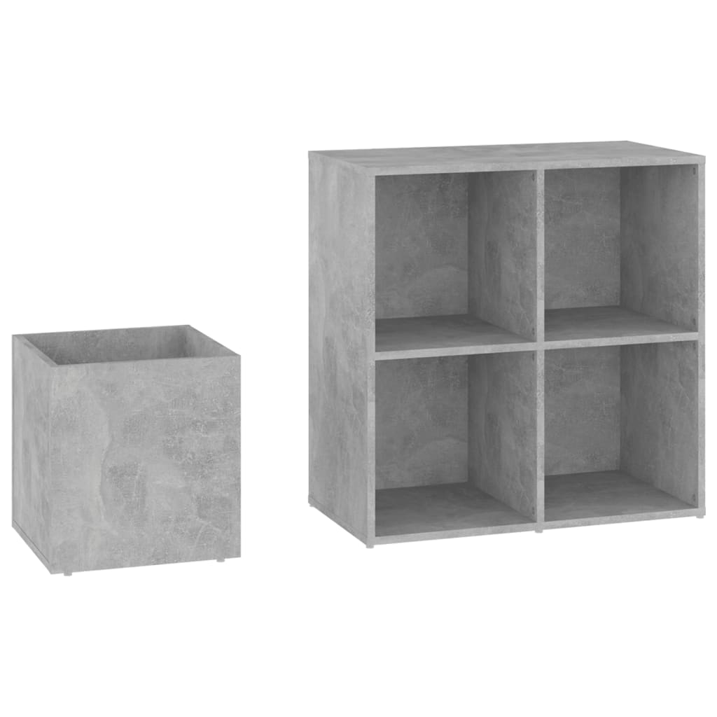 Flur-Schuhschrank Betongrau 105x35,5x70 cm Spanplatte